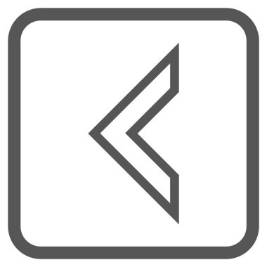 Ok ucu sol vektör simgesi bir çerçeve içinde