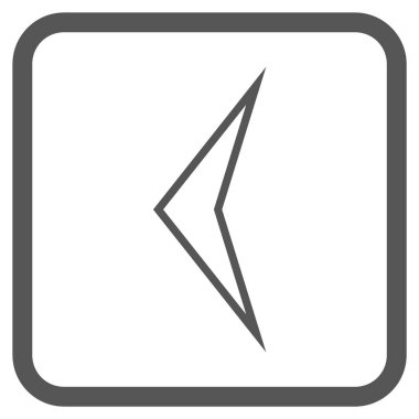 Ok ucu sol vektör simgesi bir çerçeve içinde