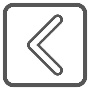 Ok ucu sol vektör simgesi bir çerçeve içinde