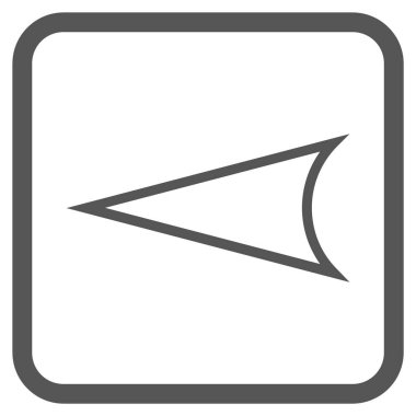 Ok ucu sol vektör simgesi bir çerçeve içinde