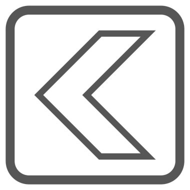 Ok ucu sol vektör simgesi bir çerçeve içinde