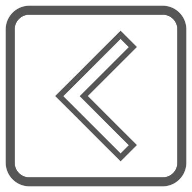 Ok ucu sol vektör simgesi bir çerçeve içinde