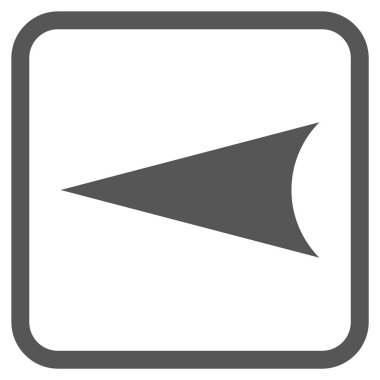 Ok ucu sol vektör simgesi bir çerçeve içinde