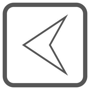 Ok ucu sol vektör simgesi bir çerçeve içinde