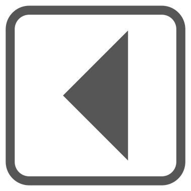 Ok ucu sol vektör simgesi bir çerçeve içinde