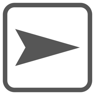 Ok ucu doğru vektör simgesi bir çerçeve içinde