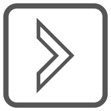 Ok ucu doğru vektör simgesi bir çerçeve içinde