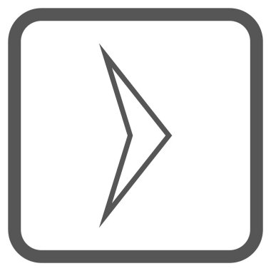 Ok ucu doğru vektör simgesi bir çerçeve içinde