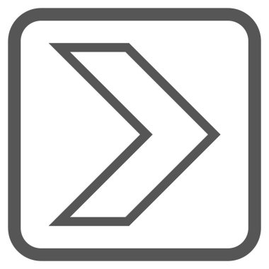 Ok ucu doğru vektör simgesi bir çerçeve içinde