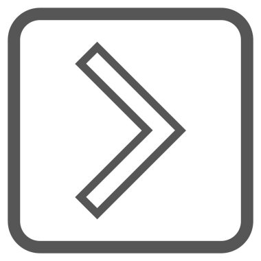 Ok ucu doğru vektör simgesi bir çerçeve içinde