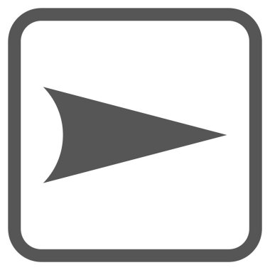 Ok ucu doğru vektör simgesi bir çerçeve içinde