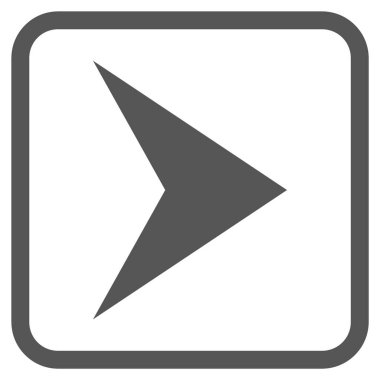 Ok ucu doğru vektör simgesi bir çerçeve içinde