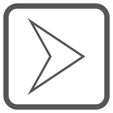 Ok ucu doğru vektör simgesi bir çerçeve içinde