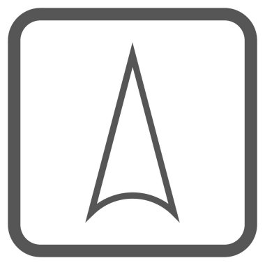 Vektör simgesi bir çerçeve içinde yukarı ok ucu