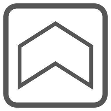 Vektör simgesi bir çerçeve içinde yukarı ok ucu