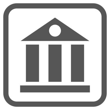 Banka Binası vektör simgesi bir çerçeve içinde