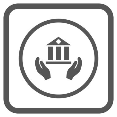 Banka hizmet vektör simgesi bir çerçeve içinde