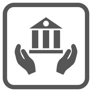 Banka hizmet vektör simgesi bir çerçeve içinde