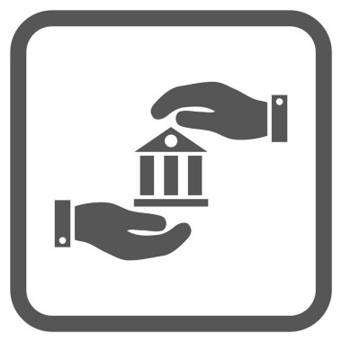 Banka hizmet vektör simgesi bir çerçeve içinde