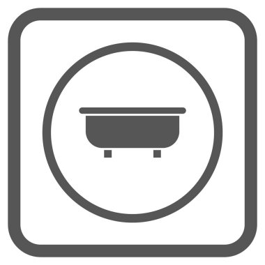 Küvet vektör simgesi bir çerçeve içinde