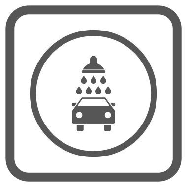 Araba duş vektör simgesi bir çerçeve içinde