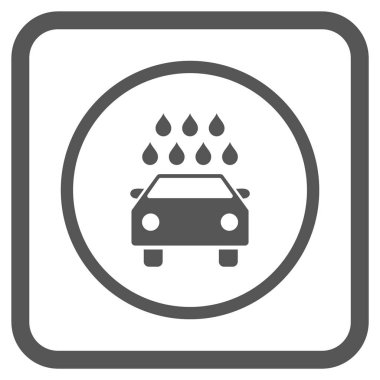 Araba duş vektör simgesi bir çerçeve içinde