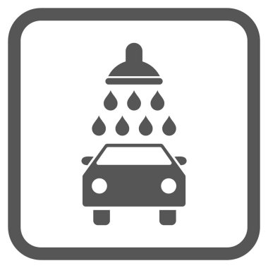 Araba duş vektör simgesi bir çerçeve içinde