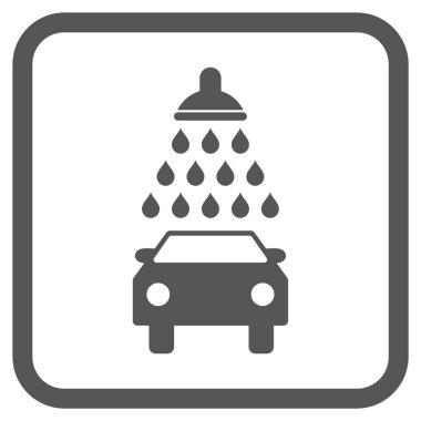 Araba duş vektör simgesi bir çerçeve içinde