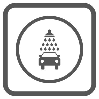 Araba duş vektör simgesi bir çerçeve içinde