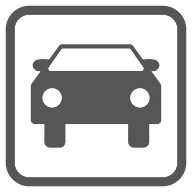 Araba vektör simgesi bir çerçeve içinde