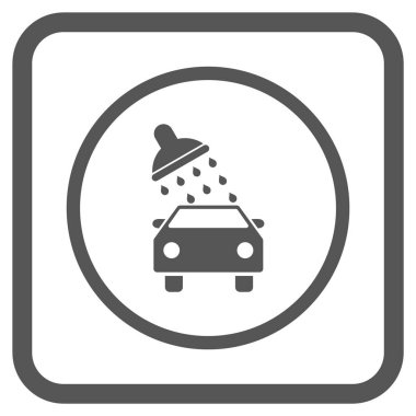 Oto yıkama vektör simgesi bir çerçeve içinde