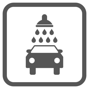 Oto yıkama vektör simgesi bir çerçeve içinde