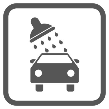 Oto yıkama vektör simgesi bir çerçeve içinde