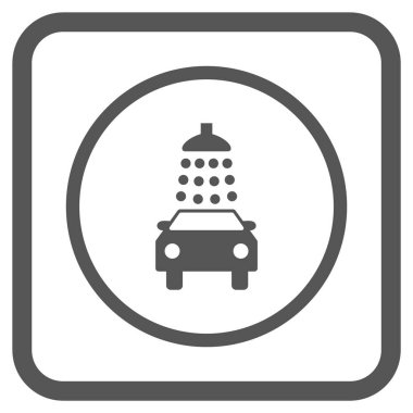 Oto yıkama vektör simgesi bir çerçeve içinde