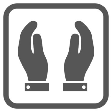 Bakım el vektör simgesi bir çerçeve içinde