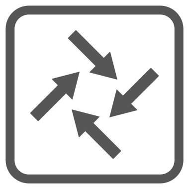 Merkezcil oklar bir çerçeve içinde simge vektör