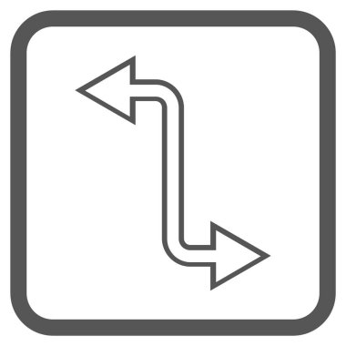 Eğri Exchange ok vektör simgesi bir çerçeve içinde