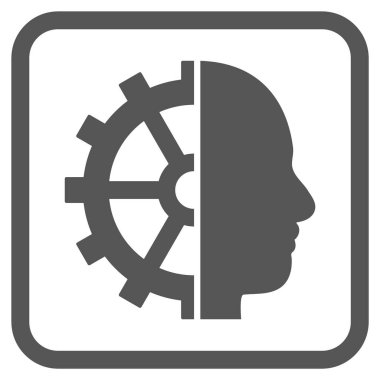 Cyborg dişli vektör simgesi bir çerçeve içinde