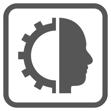 Cyborg dişli vektör simgesi bir çerçeve içinde