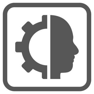 Cyborg dişli vektör simgesi bir çerçeve içinde