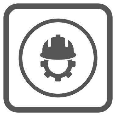 Geliştirme kask vektör simgesi bir çerçeve içinde