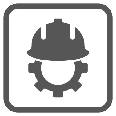 Geliştirme kask vektör simgesi bir çerçeve içinde