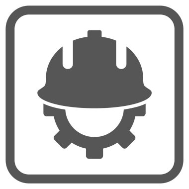 Geliştirme kask vektör simgesi bir çerçeve içinde