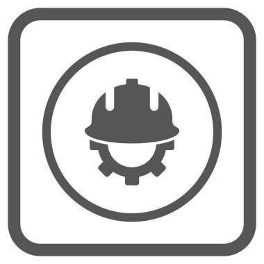 Geliştirme kask vektör simgesi bir çerçeve içinde