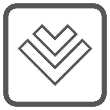 Vektör simgesi bir çerçeve içinde aşağı yön