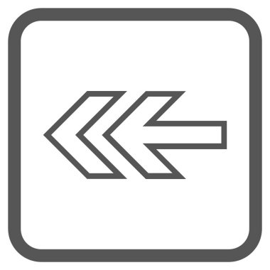 Yön sol vektör simgesi bir çerçeve içinde