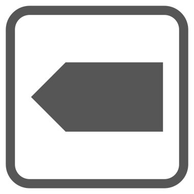 Yön sol vektör simgesi bir çerçeve içinde