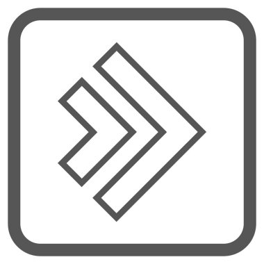 Yöne doğru vektör simgesi bir çerçeve içinde