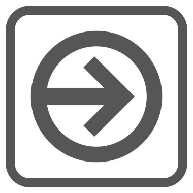 Yöne doğru vektör simgesi bir çerçeve içinde