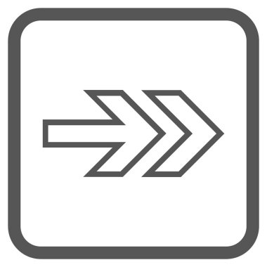 Yöne doğru vektör simgesi bir çerçeve içinde